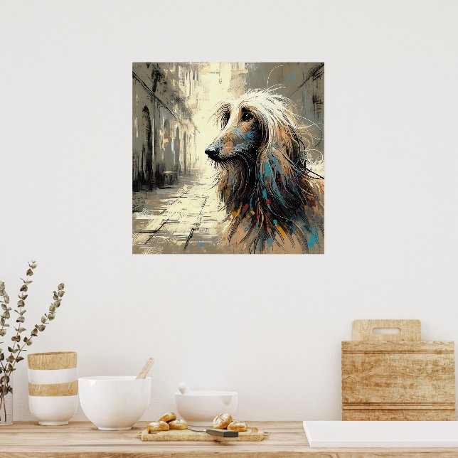 Afghan Hound konstaffisch Poster (Kök)