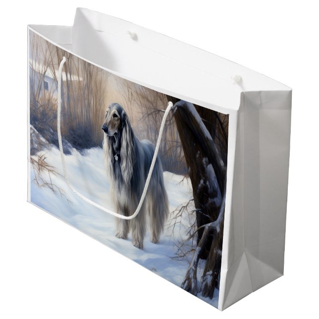Afghan Hound Låt det snö jul  (Framsidan Vinklad)