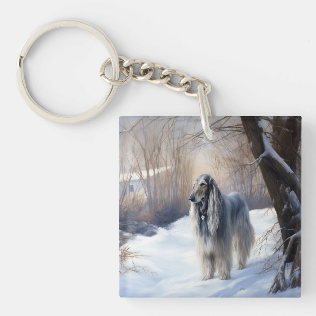 Afghan Hound Låt det snöa jul (Framsidan)