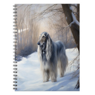 Afghan Hound Låt det snöa jul Anteckningsbok