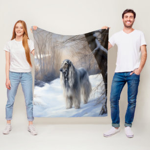 Afghan Hound Låt det snöa jul Fleecefilt