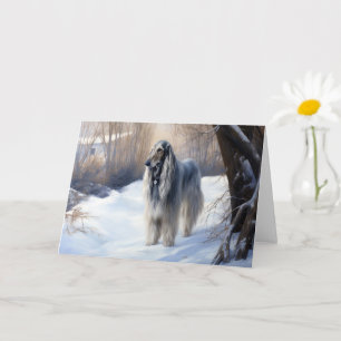 Afghan Hound Låt det snöa jul Kort