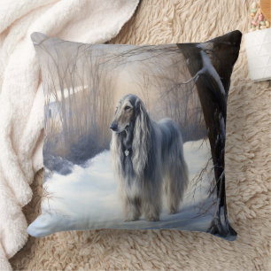 Afghan Hound Låt det snöa jul Kudde