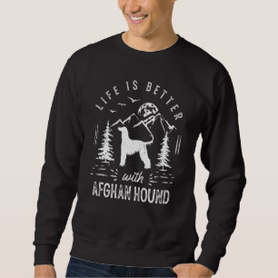 Afghan Hound Life Better Mamma Pappa Hund Lång Ärmad Tröja