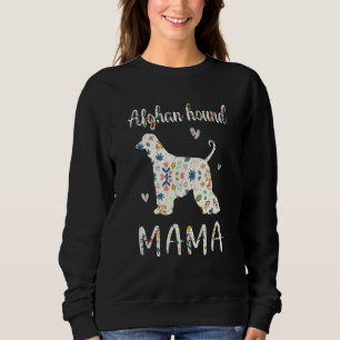 Afghan Hound Mamma Blommigt Hund Mamma Kärlek T Shirt