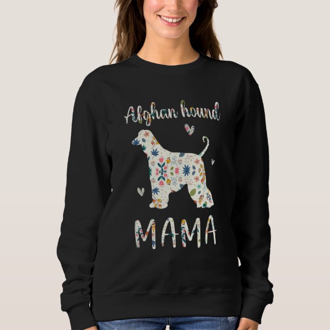 Afghan Hound Mamma Blommigt Hund Mamma Kärlek T Shirt (Framsida)