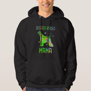 Afghan Hound Mamma Colorful Hund Mamma Hoodie