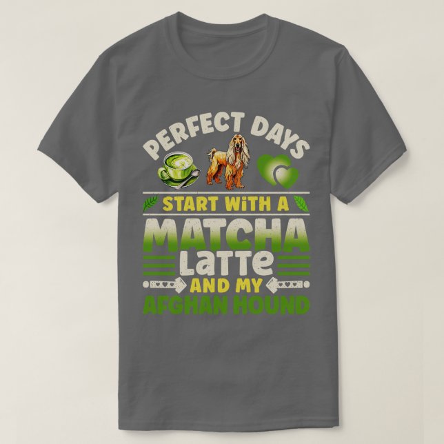 Afghan Hound Matcha Latte T Shirt (Design framsida)