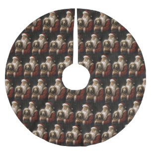 Afghan Hound med Jultomten Festive jul Julgransmatta Borstad Polyester