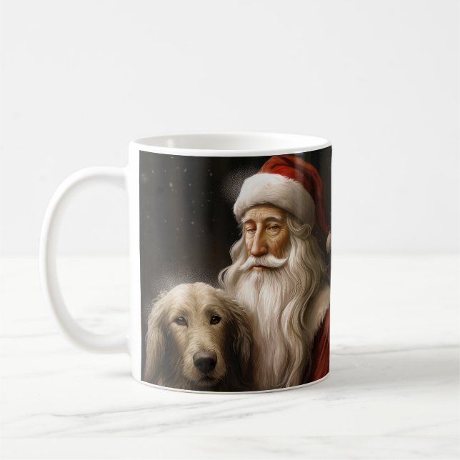Afghan Hound med Jultomten Festive jul Kaffemugg (Vänster)