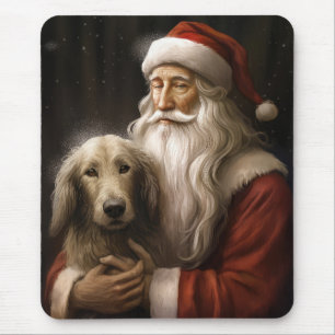 Afghan Hound med Santa Claus Festive Jul Musmatta