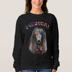 Afghan Hound Merica Amerikansk Flagga Hund   4:e J T Shirt