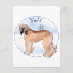 Afghan Hound Noel Helg Vykort