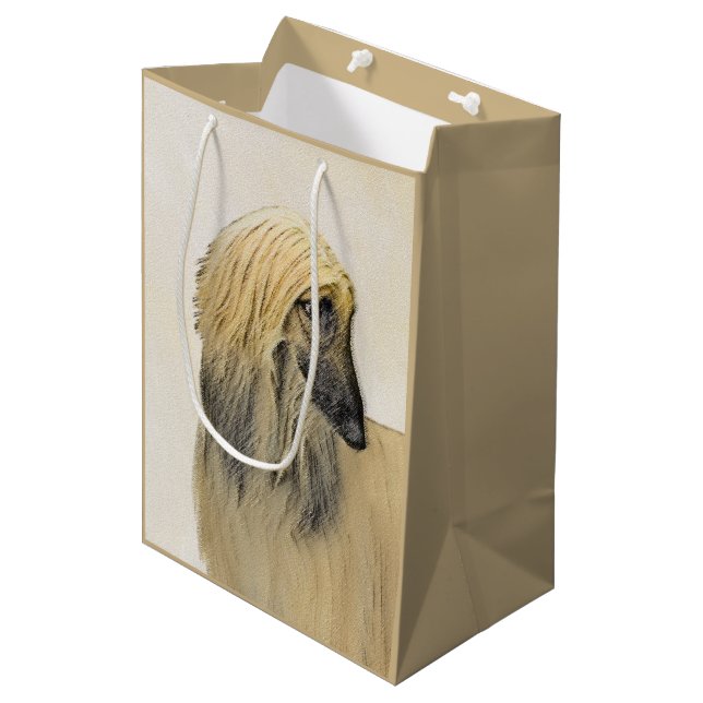 Afghan Hound Painting - Cute Original Hund Art (Framsidan Vinklad)