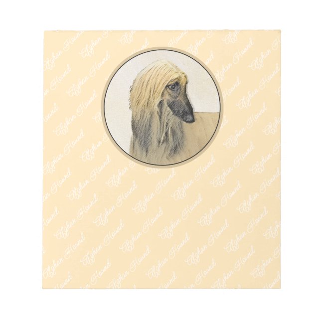 Afghan Hound Painting - Cute Original Hund Art Anteckningsblock (Framsida)