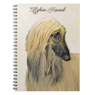 Afghan Hound Painting - Cute Original Hund Art Anteckningsbok