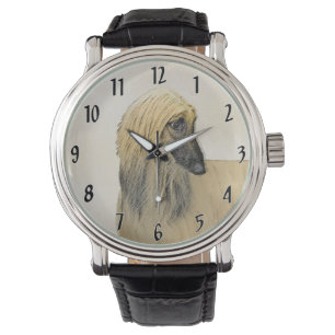 Afghan Hound Painting - Cute Original Hund Art Armbandsur