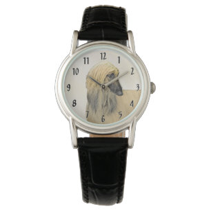Afghan Hound Painting - Cute Original Hund Art Armbandsur
