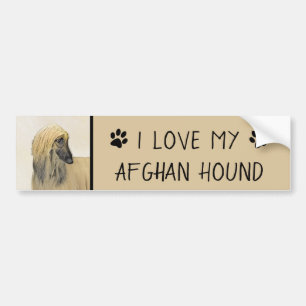 Afghan Hound Painting - Cute Original Hund Art Bildekal