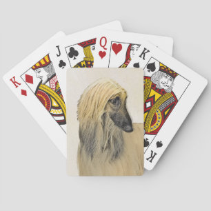 Afghan Hound Painting - Cute Original Hund Art Casinokort