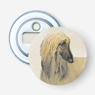 Afghan Hound Painting - Cute Original Hund Art Flasköppnare