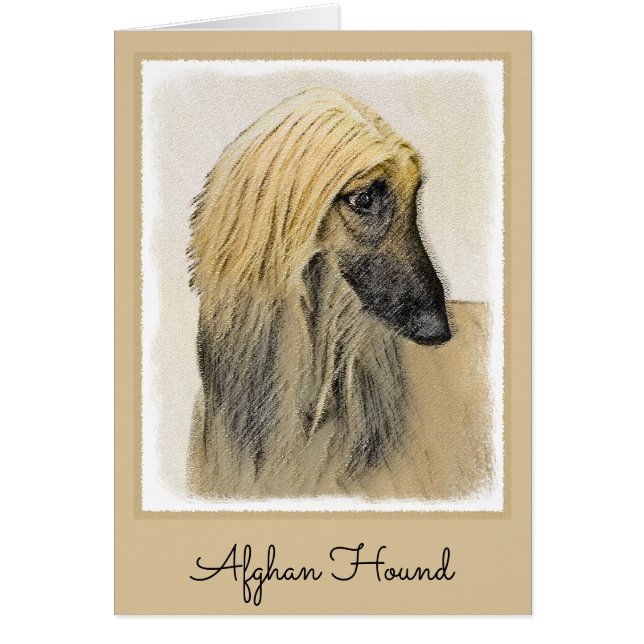 Afghan Hound Painting - Cute Original Hund Art Hälsningskort (Framsidan)
