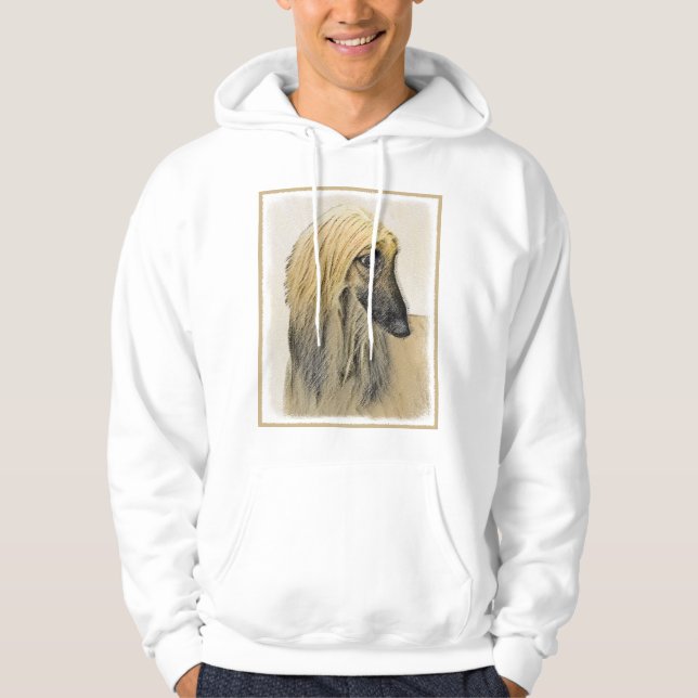 Afghan Hound Painting - Cute Original Hund Art Hoodie (Framsida)
