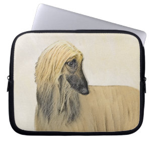 Afghan Hound Painting - Cute Original Hund Art Laptop Fodral