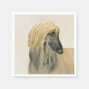 Afghan Hound Painting - Cute Original Hund Art Pappersservett