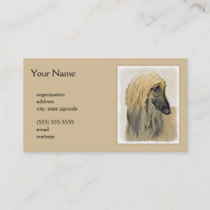 Afghan Hound Painting - Cute Original Hund Art Visitkort
