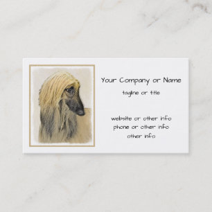 Afghan Hound Painting - Cute Original Hund Art Visitkort