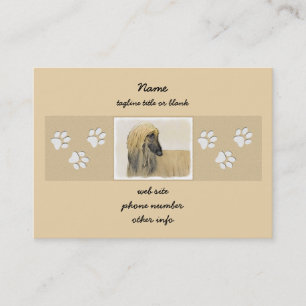 Afghan Hound Painting - Cute Original Hund Art Visitkort