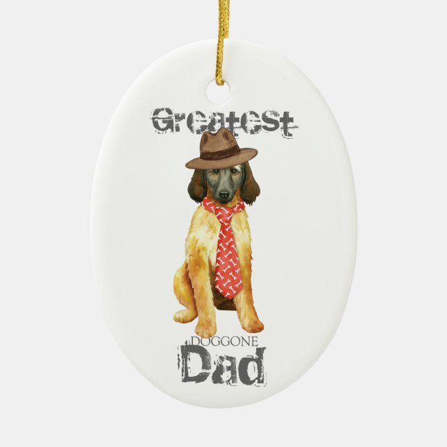 Afghan Hound Pappa Ceramic Ornament (Framsidan)
