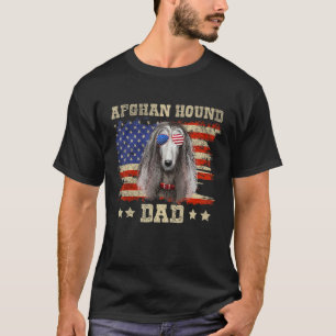 Afghan Hound Pappa Merica American Flagga Manar ju T Shirt