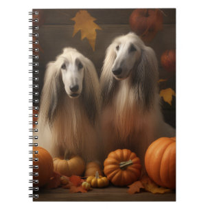afghan hound Puppy Autumn Delight Pumpkin Anteckningsbok