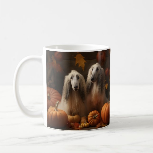afghan hound Puppy Autumn Delight Pumpkin Kaffemugg (Vänster)