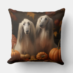 afghan hound Puppy Autumn Delight Pumpkin Kudde