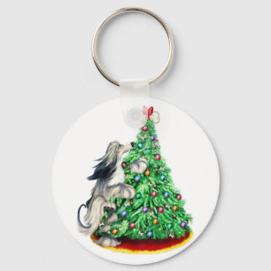 Afghan Hound Reach Goals Domino Blue Cream Nyckelring