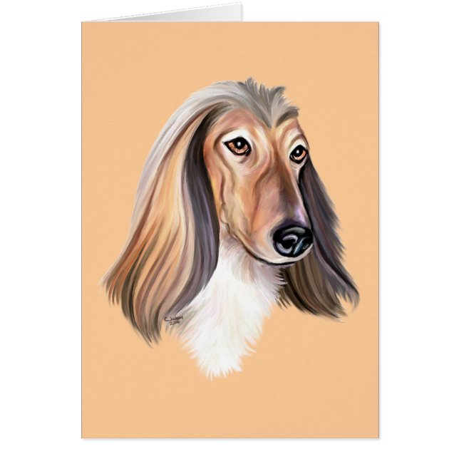 Afghan Hound Red HS Hälsningskort (Framsidan)