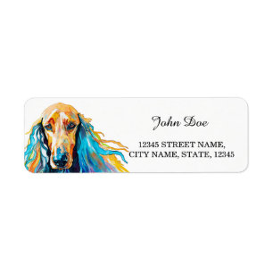 Afghan Hound Returadress Etikett