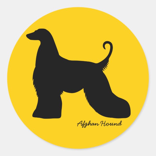 Afghan Hound Runt Klistermärke (Framsida)