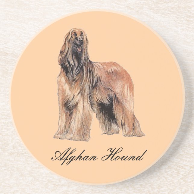 Afghan Hound Sandstone Underlägg Sandsten (Framsidan)