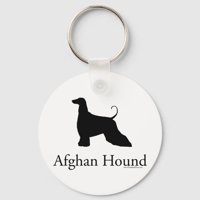 Afghan Hound Silhouette Nyckelring (Framsida)