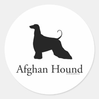 Afghan Hound Silhouette Runt Klistermärke