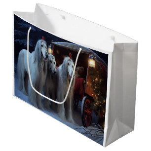 Afghan Hound Snowy Sleigh Ride Juldekan