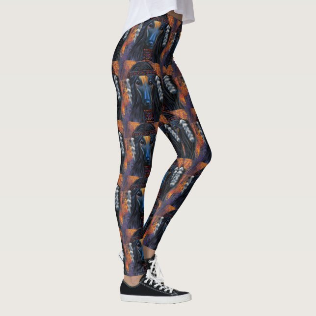 Afghan Hound Southwest Art Leggings (Höger)