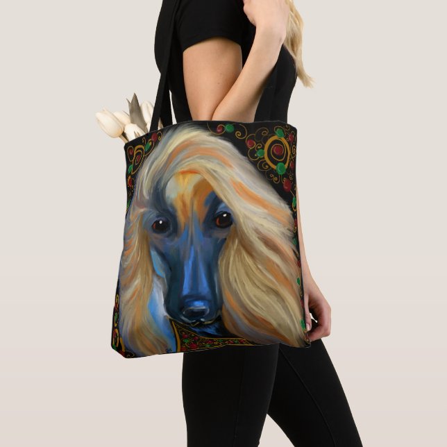 Afghan Hound    Tygkasse (Närbild)