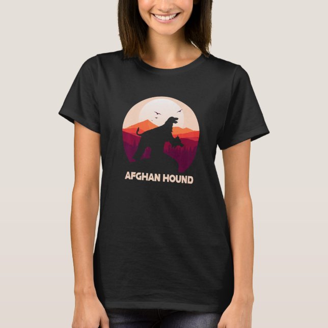 Afghan Hound under Moon for Halloween Costume  1 T Shirt (Framsida)