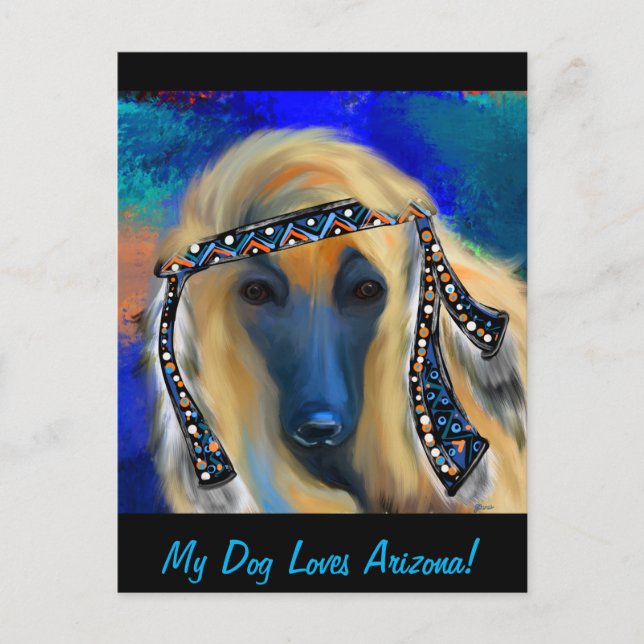 Afghan Hound Vykort (Framsida)