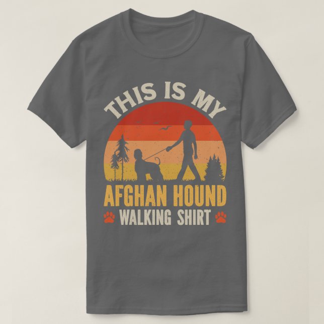 Afghan Hound Walking T Shirt (Design framsida)